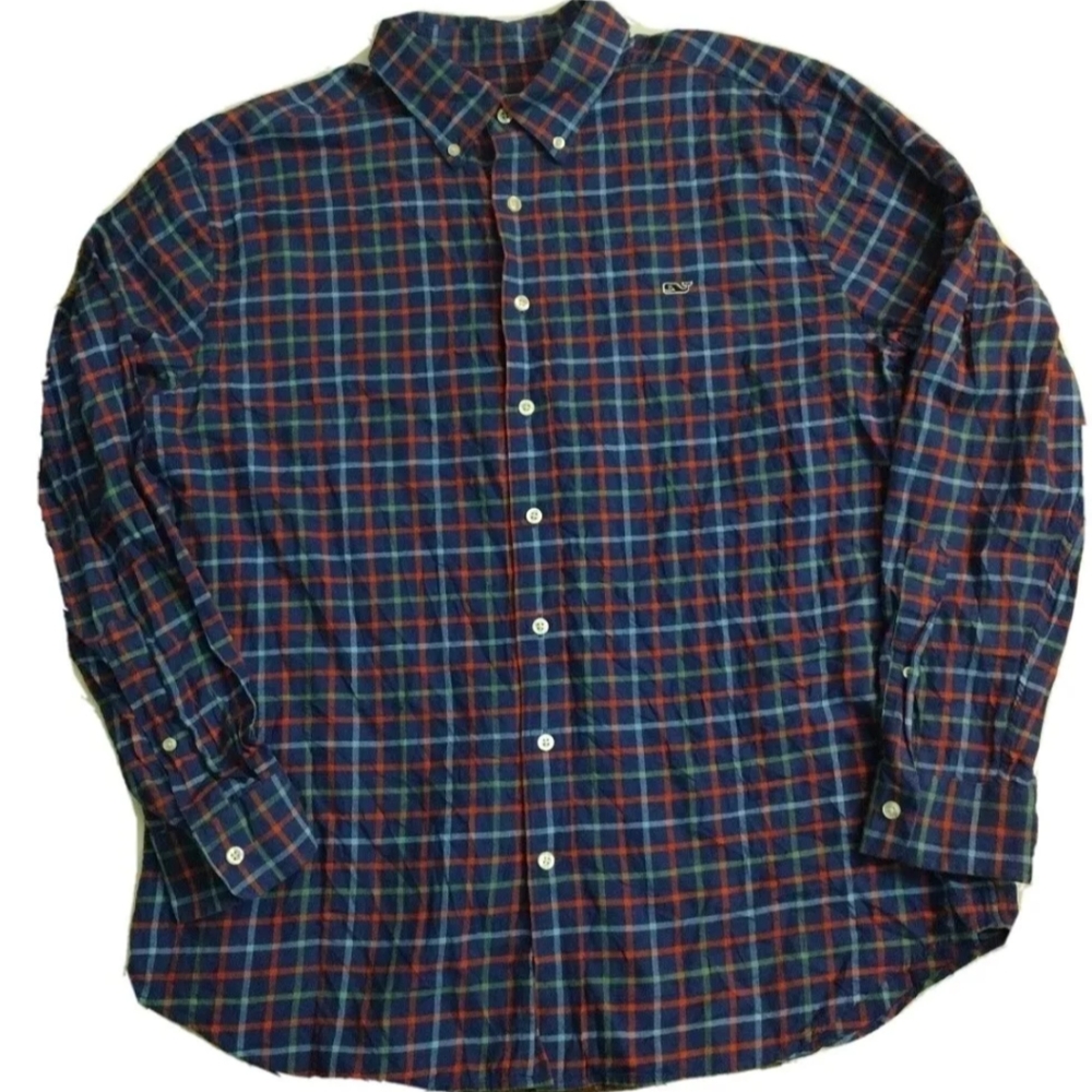 Vinyard Vines Mens Slim Fit Whale Shirt Long Sleeve Plaid Shirt X Large